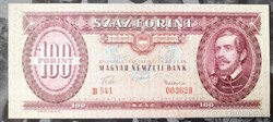 Elcsúszott  nyomat.  100 forint 1957 . B541 .  aUNC !
