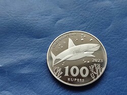 KÓKUSZ-SZIGETEK / COCOS (KEELING) ISLANDS 100 RÚPIA 2023 CÁPA! PÁLMAFA! RITKA! UNC!