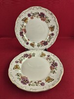 Zsolnay pillangó mintás fehér, használt kistányér 2 db