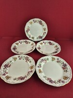 Zsolnay pillangó mintás fehér kistányér 5 db