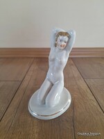 Régi Drasche porcelán akt figura