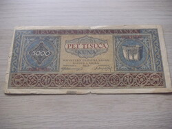 5.000 Dinár 1943 Horvátország