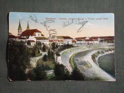 Képeslap,Komárom,Ferenc József rakpart látkép,részlet,Vasúti árusitás Bp. kiadás,1927-