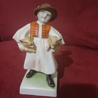 Herendi malaclopó fiú porcelán figura