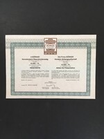 BŐRKER Kereskedelmi Rt. Részvény 1991.