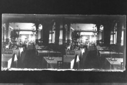 Régi sztereó üvegnegatív Tátralomnic Grand Hotel Praha étterme  1900-as évek eleje