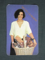 Kártyanaptár,Konzum élelmiszer ABC áruház,Kecskemét,női modell ,1991   (9)