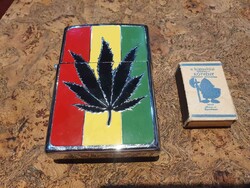 Hatalmas Zippo öngyújtó cannabis levéllel gandzsa marihuana kannabisz p1
