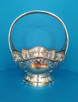 Silver large handled basket Bachruch