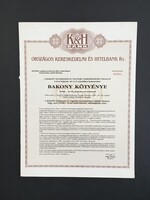K&H Bank Bakony Kötvény 1987.