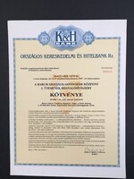 K&H Bank Barcsi Szociális Gondozási Központ Kötvény 1987.