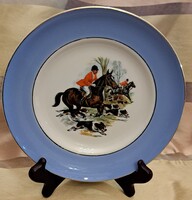 Lovas beagles porcelán tányér, angol vadász dísztányér 2 (M5487)
