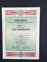 Iparbankház Rt. Részvény 1991.