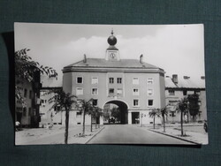 Képeslap,Oroszlány,Fürst Sándor utca,városkapu látkép,részlet, 1961-