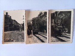 3db régi fotó, gőzmozdony a síneken 1950-es évek Ausztria