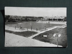 Képeslap,Oroszlány,Bányász strand,medence látkép,részlet, 1960-