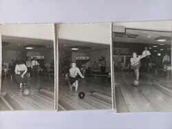 5 db régi fotó, bowling az1970-es években, Ausztria