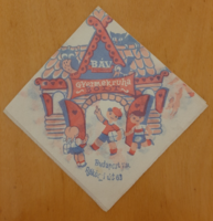 Retro BÁV Bizományi Gyermekruha Bolt Budapest VIII. Rákóczi út 63. felirat szalvéta