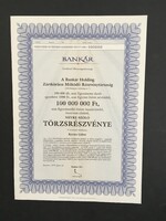 Bankár Holding Zrt. Törzsrészvény 100 millió Ft Minta! 2010.