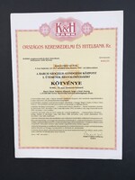 K&H Bank Barcsi Szociális Gondozási Központ Kötvény 1987.
