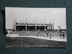 Képeslap,Oroszlány,Bányász strand,medence látkép,részlet, 1961-