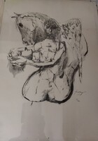 Pegazus I. 1990.üvegezett keretben, sorszáma: 7/100