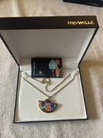 Frey Wille Freywille Hundertwasser StreetRivers HalfMoon medál és nyaklánc
