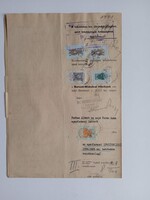 ZA619.13  Régi irat - Farkas -Veres  -Egerfarmos - Mezőkövesd -  okmánybélyegekkel  1944