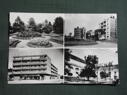 Képeslap,Nagyatád,mozaik,Park hotel,lakótelep,ABC áruház látkép,részlet,1970-