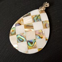 Ezüstözött  abalone medál  4 cm-es