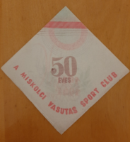 Retro 50 éves a Miskolci Vasutas Sport Club Hajrá Vasút 1911-1961 felirat szalvéta