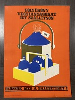 Munkavédelmi plakát 1960-as évek ! Mérete : 50cm x 71cm . Nyugodtan tegyen ajánlatot !