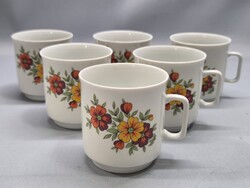Retro Zsolnay teás, cappuchino készlet 6 db
