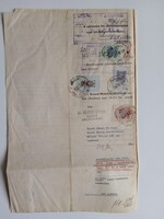 ZA619.11  Régi irat - Szabó János- Mezőkövesd -  okmánybélyegekkel  1941