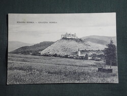 Képeslap,Szlovákia,Hrad Krásna Hôrka,Krasznahorka vára látkép,részlet,1910-
