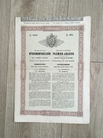 Szeged város újjáépítésére Kamatozó Nyereménykölcsön 1880.
