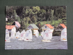 Képeslap,Orfű,Pécsi tó,vitorlás hajó látkép,részlet, 1990-
