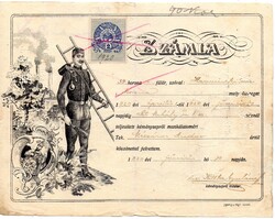 Kéményseprő-bárca, számla. 1920.