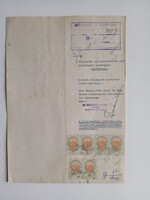 ZA619.7  Régi irat - Tibolddarócz - Mezőkövesd -  okmánybélyegekkel  1944