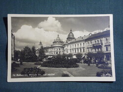 Képeslap,Románia,Kolozsvár,Mátyás király tér látkép,részlet,visszatért bélyegzés,Belle kiadás,1940-
