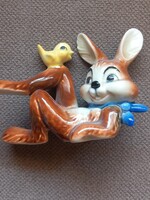 GOEBEL Heverésző Madárcsiripelést hallgató ,Nyúl Nyuszi Retro porcelán figura