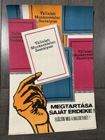 Munkavédelmi plakát 1960-as évek ! Mérete : 50cm x 71cm . Nyugodtan tegyen ajánlatot !