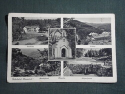 Képeslap,Szlovákia,Kassa,szálló,kápolna,Bankófüred,Lujza forrás,V. A. dohányáruda kiadás,1940-