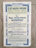 Első Magyar Iparbank Magyar Jelzálog-Hitelbank Nyereménykötvény 1911.
