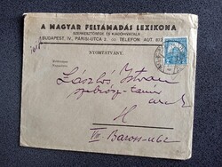 ZA620.1  Levél - A Magyar Feltámadás Lexikona szerkesztősége - 1930 László István szobrász