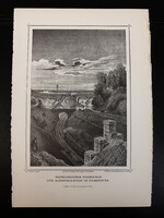 Vaspályaudvar Pozsonyban - Hunfalvy - Rohbock acélmetszet, reprint Felvidék, Szlovákia