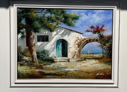 Adilov Alim Belső udvar 60x80 cm + keret