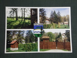 Képeslap,Pusztavám,mozaik,Haggenmacher kastély és környéke látkép,részlet,1990-