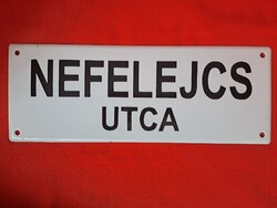 Régi zománcozott tábla / zománctábla / utcanév-tábla