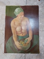 XX. századi magyar művész, olaj, karton festmény, 50 x 70 cm-es nagyságú.3433b